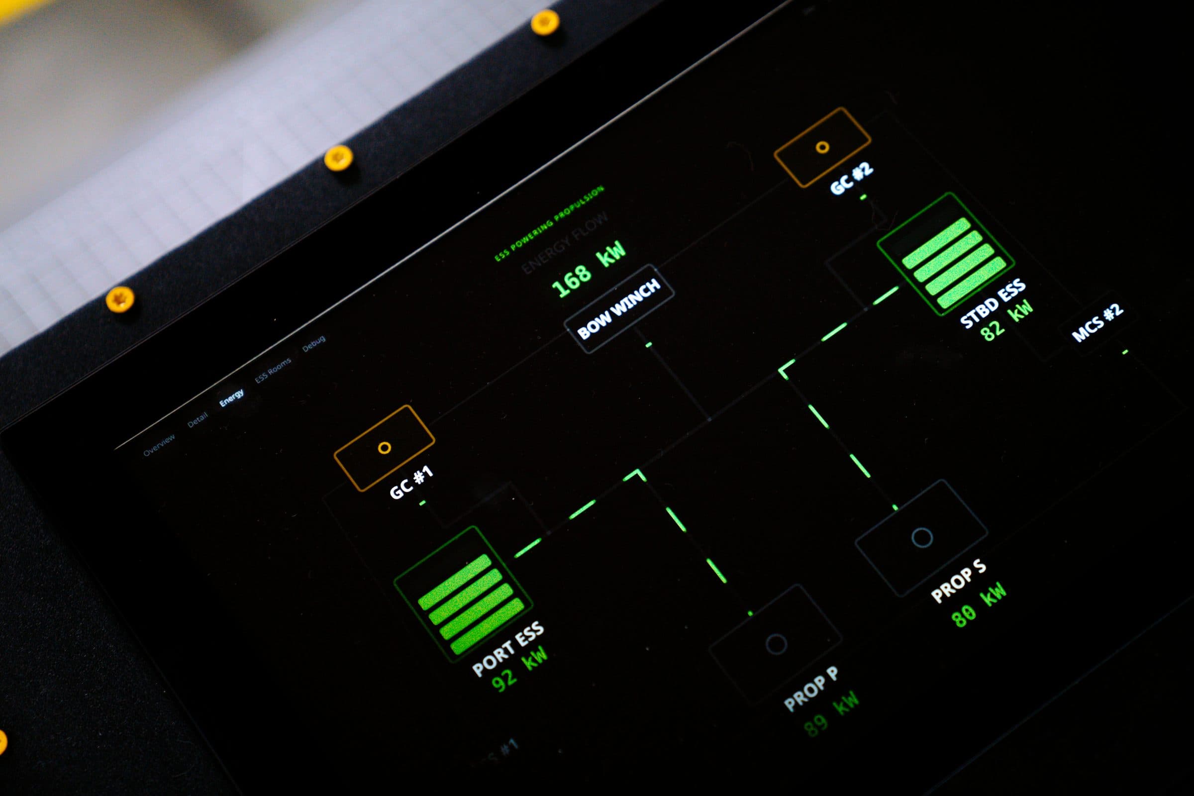 Tug software running on the bench rig.