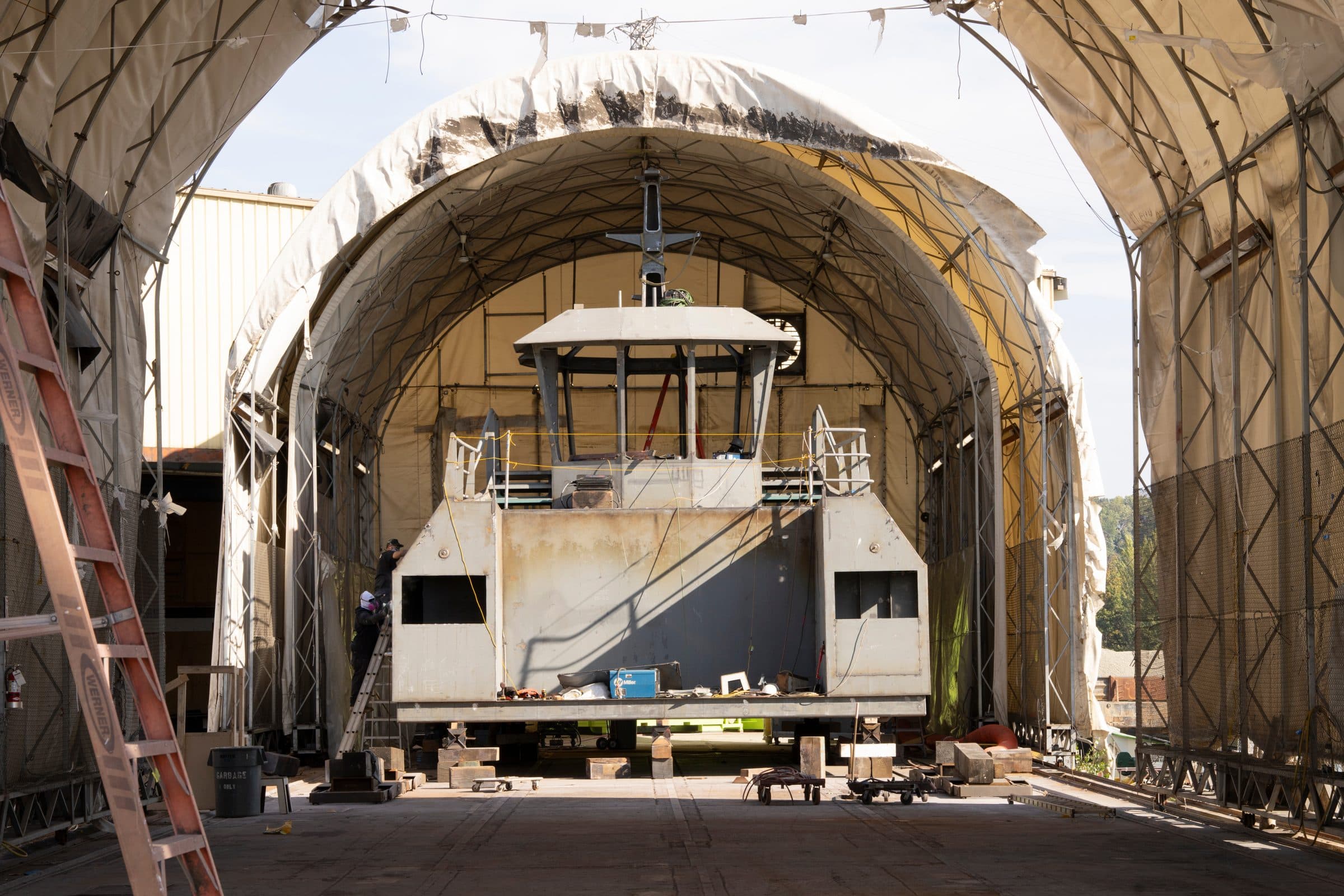 Tuuli C deck housing under construction.