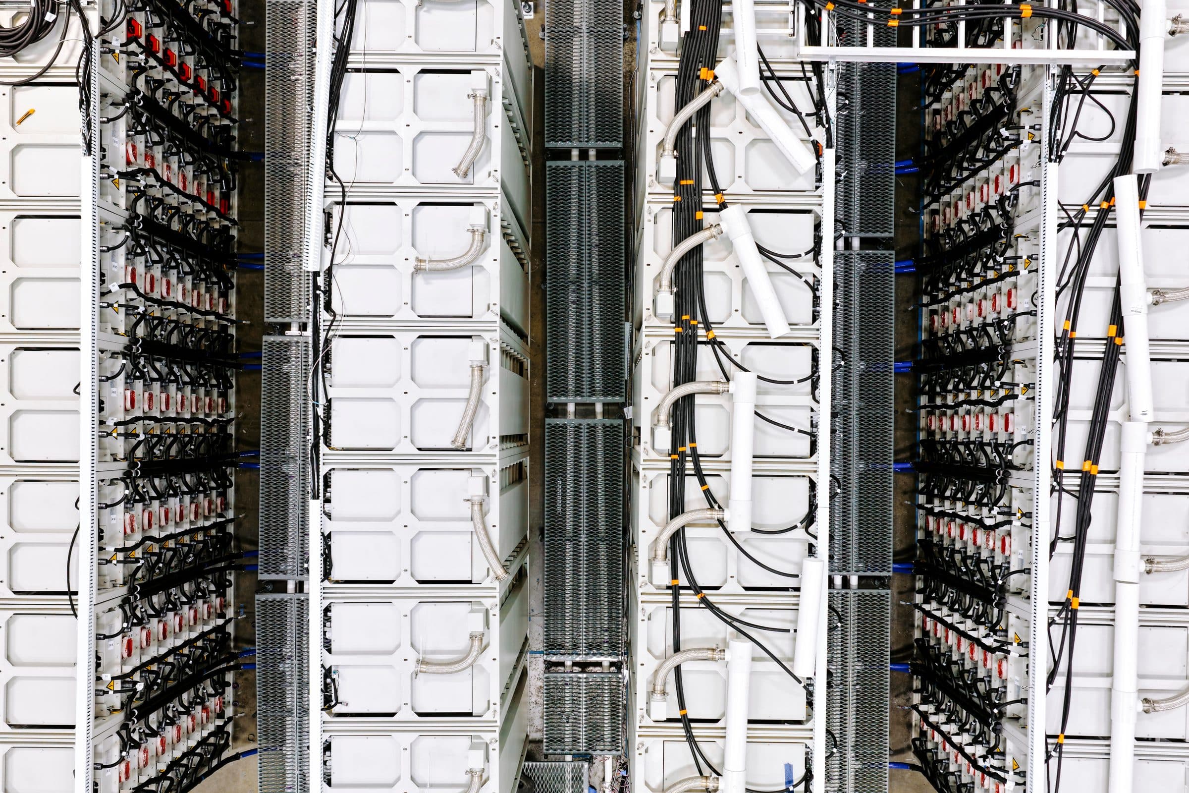 Tuuli C’s battery racks and cabling from above