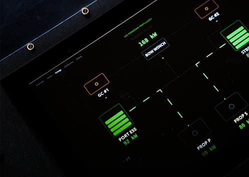 Arc's software dashboard showing real-time power system telemetry.