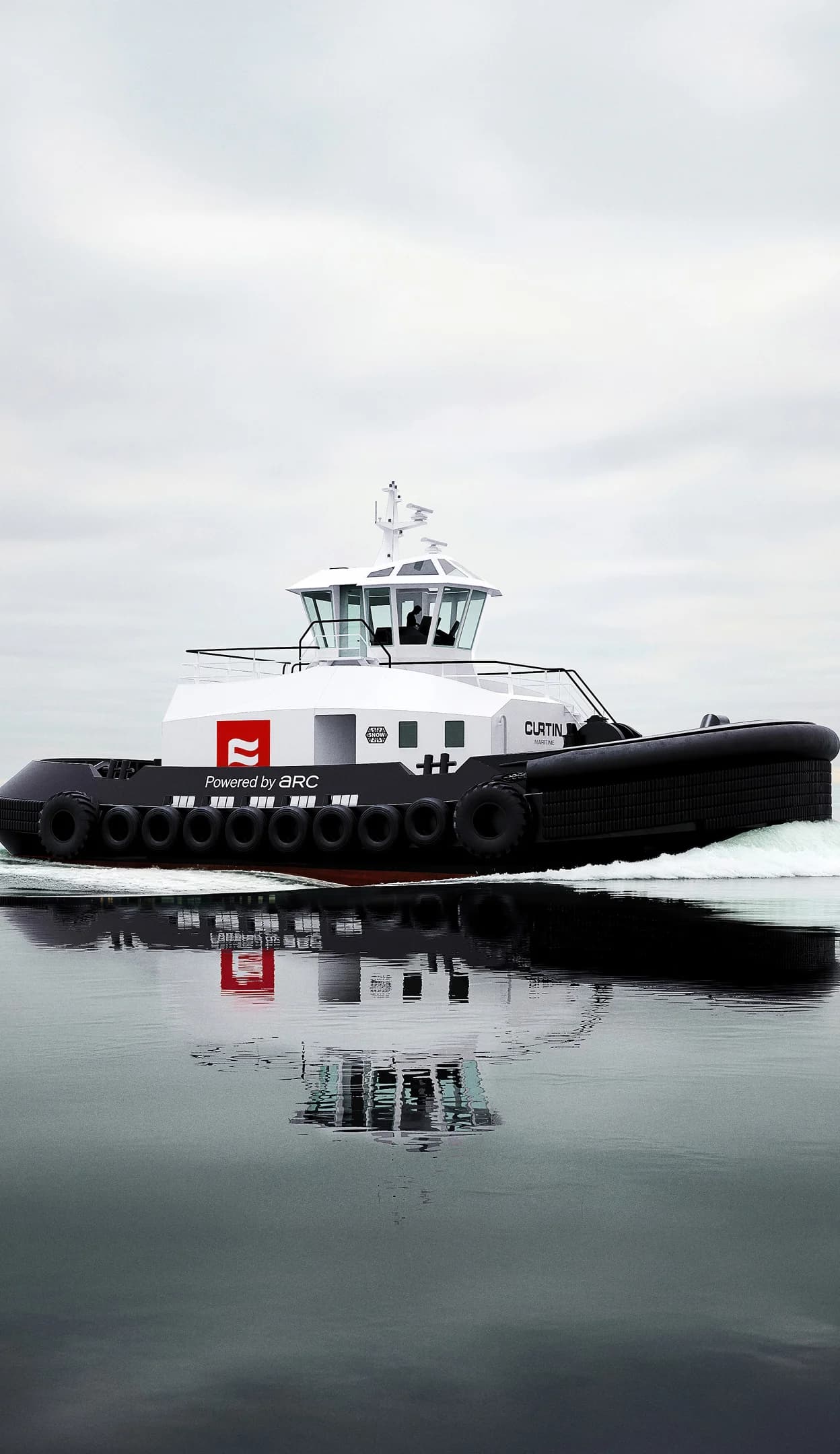 A photograph of an EV boat zipping through the water